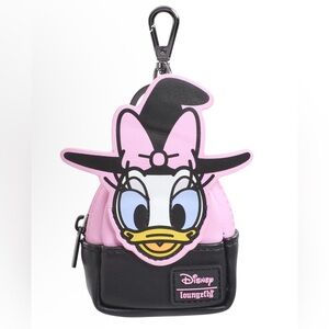 Loungefly Disney Pink and Black Daisy Mini Bag Keychain NWT